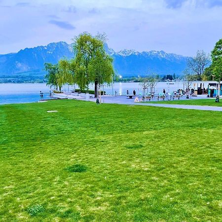 Schoene Ferienwohnung Mit Seeblick Thun Dış mekan fotoğraf